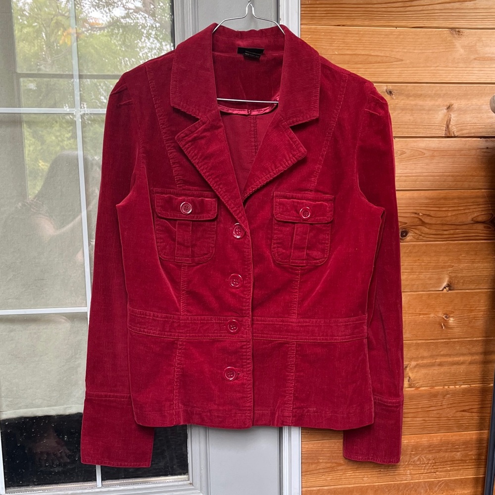 Women's Red Micro-Corduroy Jacket size M